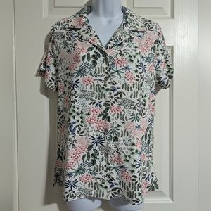 Women's Small Echo Floral Botanical sleep shirt TOP ONLY